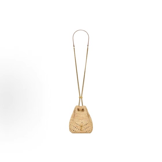 SAINT LAURENT YSL JOECASSANDRE Bucket Bag, hand-held crossbody single-shoulder bag, women\'s style, natural color